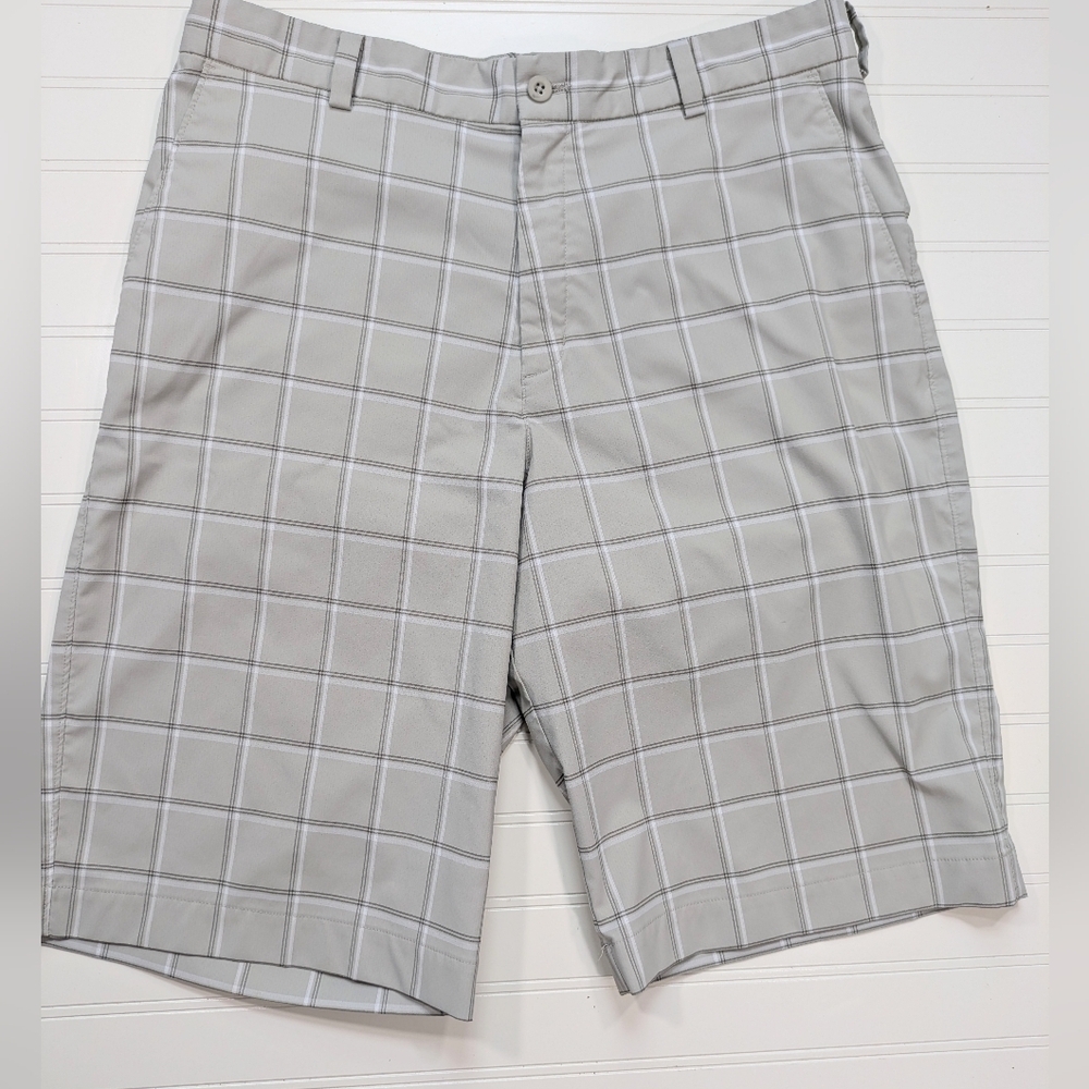 Nike Gray Plaid Woven Golf Shorts